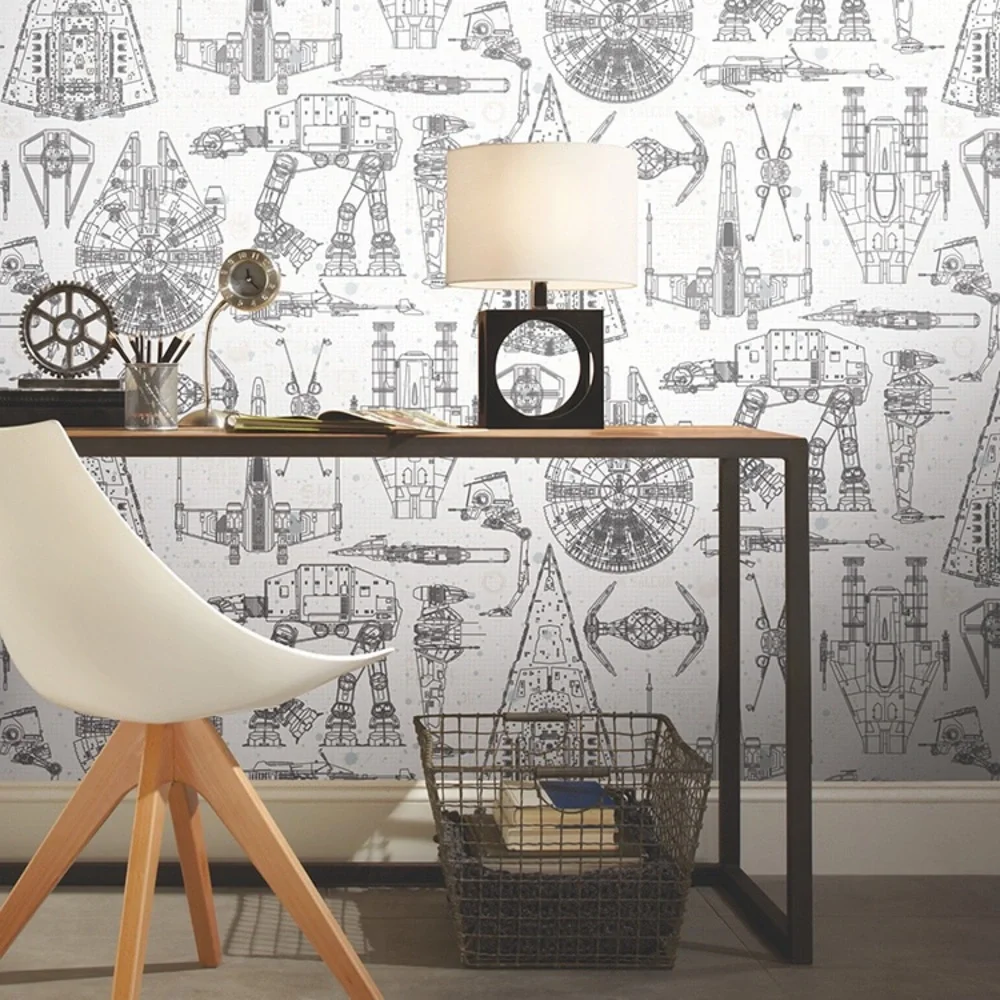 Star Wars Blueprint Peel and Stick Wallpaper by York Roommates, *4 rolls* NIP